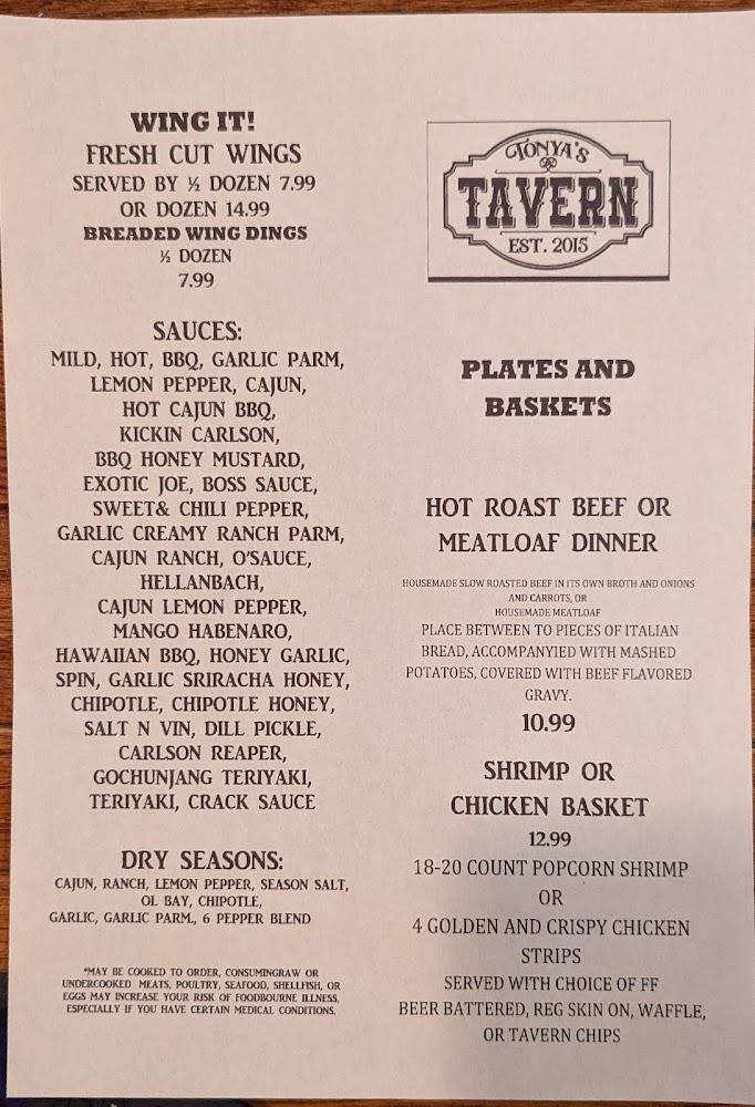 Tonya's Tavern Menu image 3